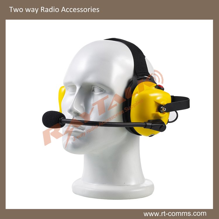 Noise cancelling heavy duty headset/headphone use for motorola 2 pin connector two way radio with Boom microphone B50