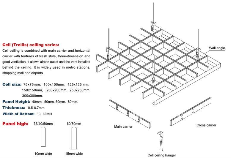 Metal Open Cell Ceiling System Buy Metal Suspended Ceiling Open