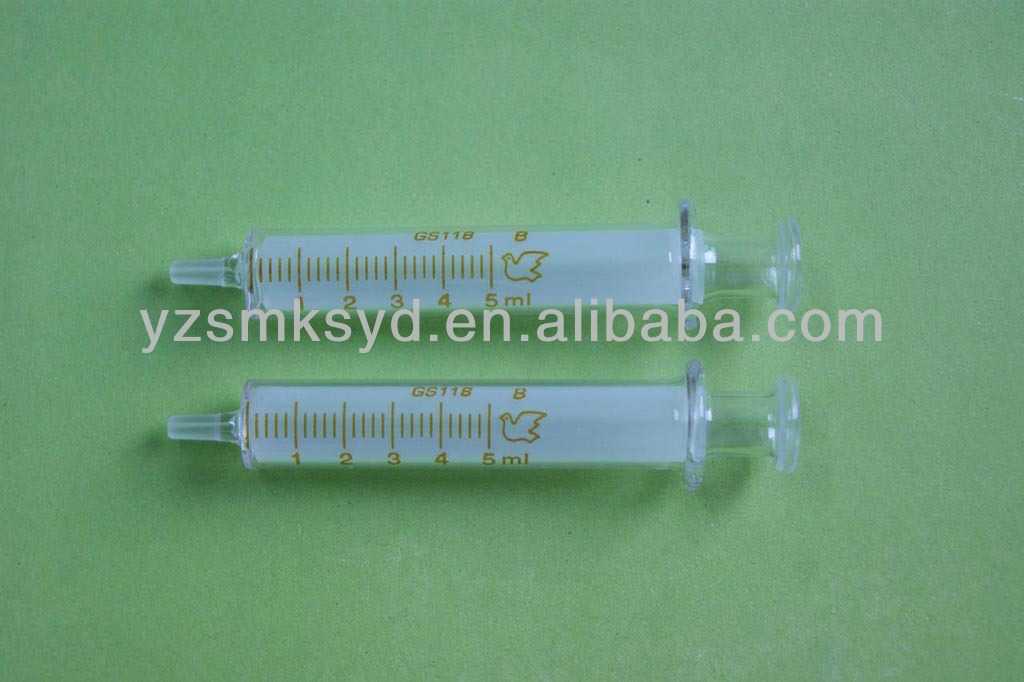Glass Syringe Size:0.25ml,1ml,2ml,5ml,10ml,20ml,30ml,50ml,100ml,120ml