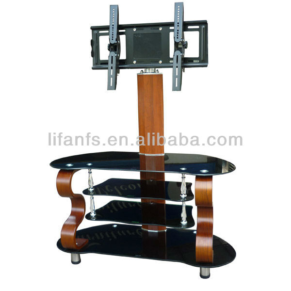 LCD LED plasma glass &amp; bent wood TV table with mount TV990, View TV 