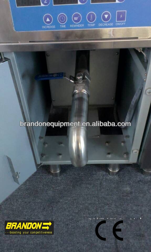 Brandon deep fat electrical fryer with latch lock ball-type drain valve