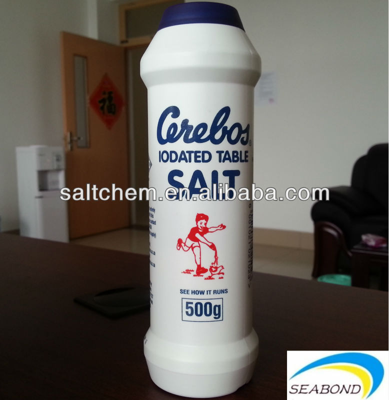 new packed seabond iodized bottled salt, table salt