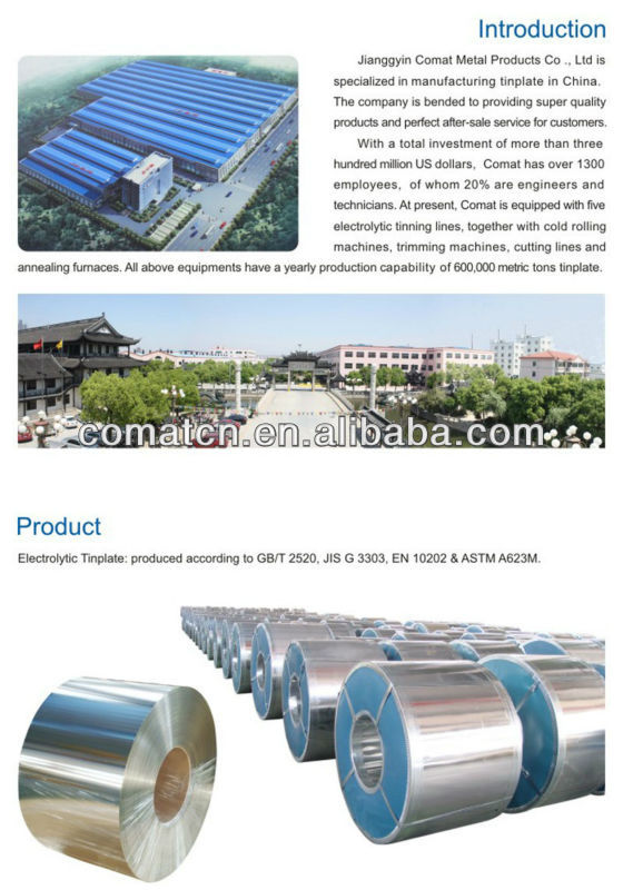 Printed Tinplate For Round Empty Easy Open Can For Canned Tuna