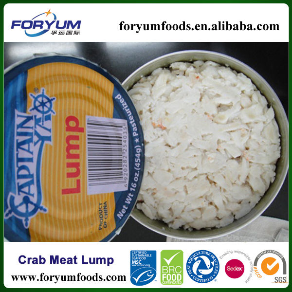 Swimming Pasteurize Canned Crab Meat Lump