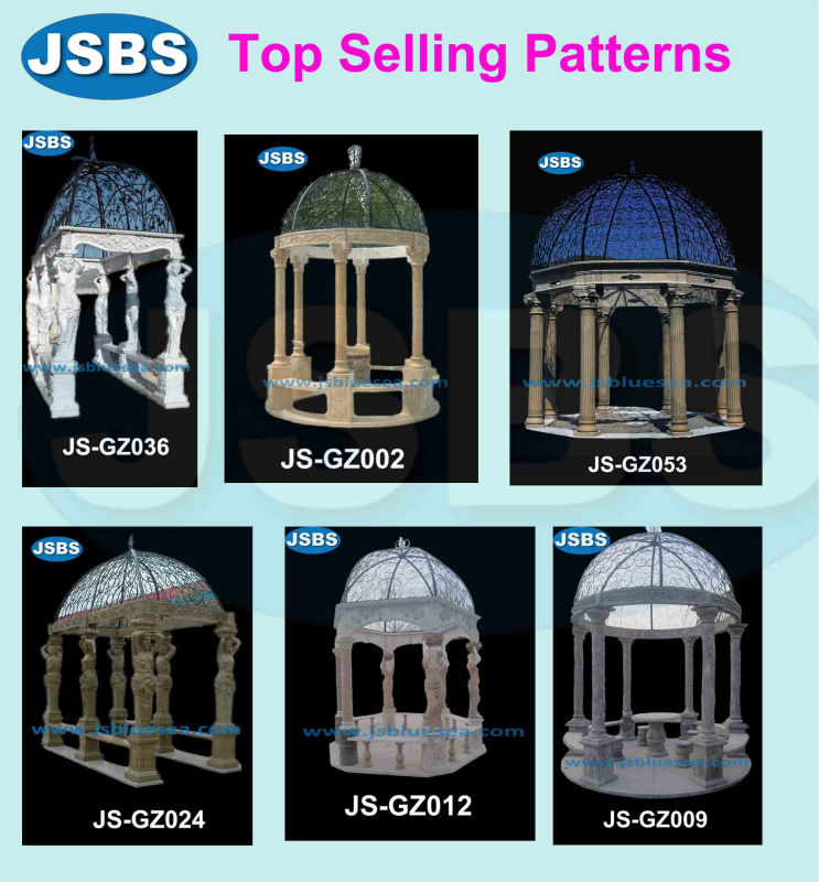 設計屋外装飾的な正方形の白い石の庭ガゼボ問屋・仕入れ・卸・卸売り
