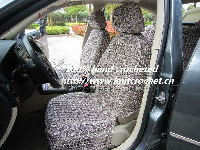 100％手のかぎ針編みのカーシートのクッションカバー、 車のシートカバーかぎ針編みニット( kcc- ccsc001/2)問屋・仕入れ・卸・卸売り