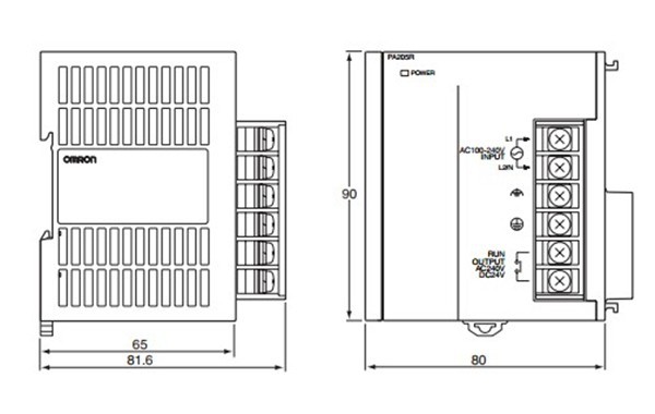 CJ1W-PA205R dimension