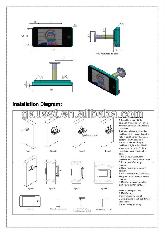 3.2inch size wide angle 160degree clear image door viewer HD image問屋・仕入れ・卸・卸売り