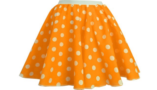 orange Ladies Rock and Roll Skirts