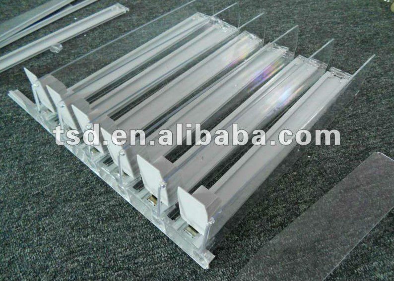 TSD-P021 store shelf pusher system for chewing gum/supermarket rack pusher/shelf divider and pusher