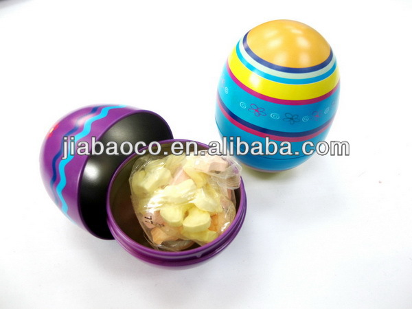 egg shape chrismas candy small tin box