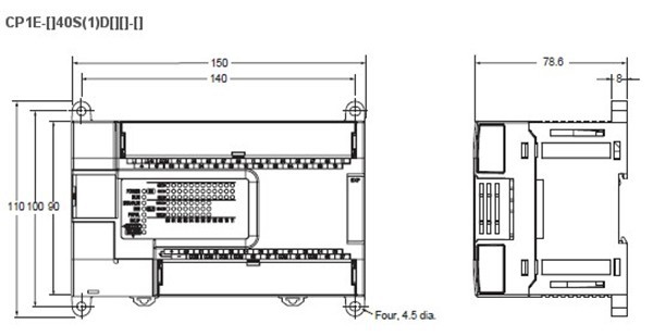 CP1E-N40S1DR-A dimension