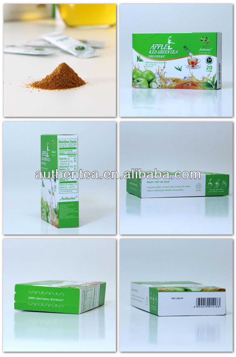 Refined Chinese Best Soluble Apple Green Slim Tea Extract