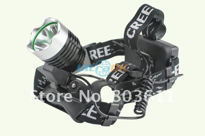 1600 lumens CREE XML T6 LED Aluminum alloy Headlamp Head Torch Lamp light Flashlight 3 Mode black new+AC Charger free shipping