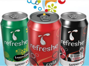 Refreshe Soft Drinks - Pineapple - 9 Flavors - Cola, Mountain Breeze, Lemon Lime, Root Beer, Orange, Grape, Strawberry