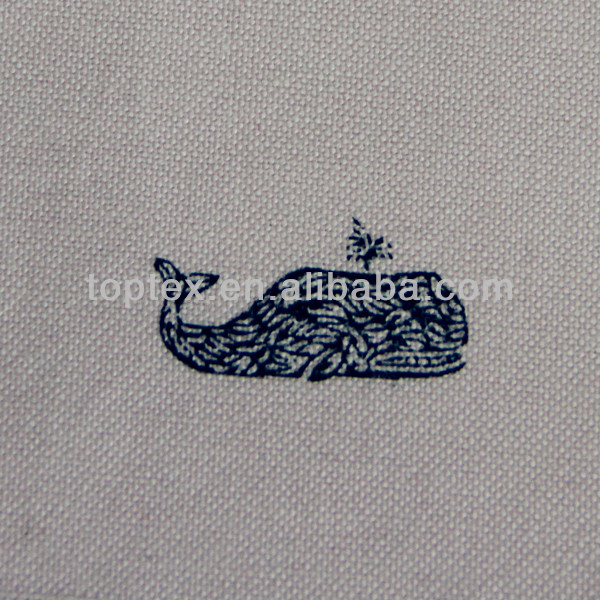 印刷された小さなクジラ糸染めオックスフォードシャツ地織物問屋・仕入れ・卸・卸売り