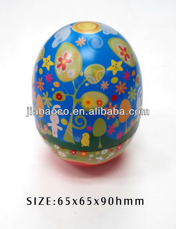 egg shape chrismas candy small tin box