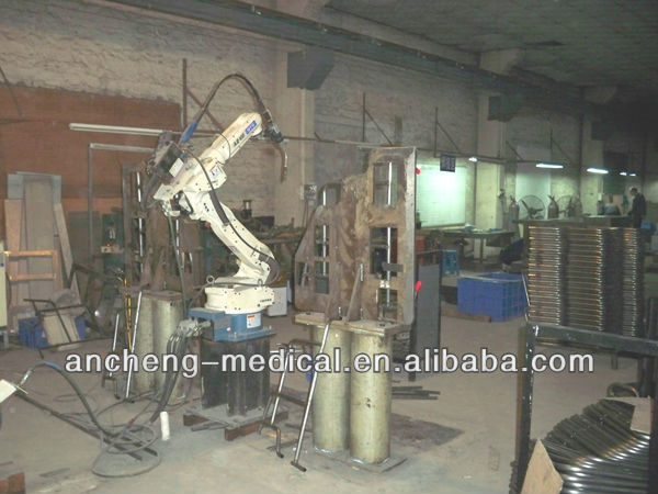 assisting seating and standing up aluminum walker frame with button mechanism and high low handgrip