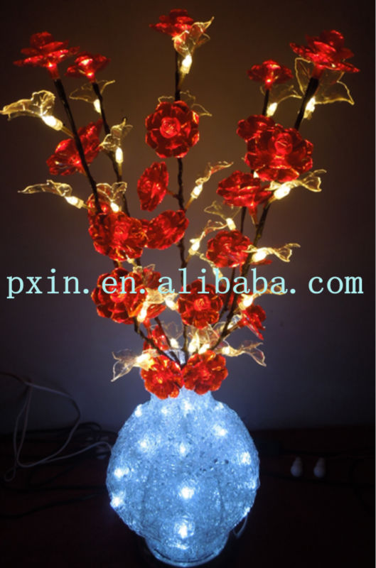Elegant Led Lights Flower Vases 6w Costeffective For Christmas Festival Buy Delicate Rose Led