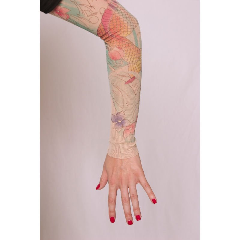 Tattoo Sleeves Flame Arm Warmers Long Gloves for Lady