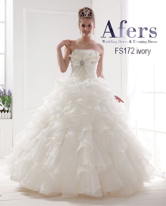 tiered dresspleated full dress Afers wedding dressNOFS172