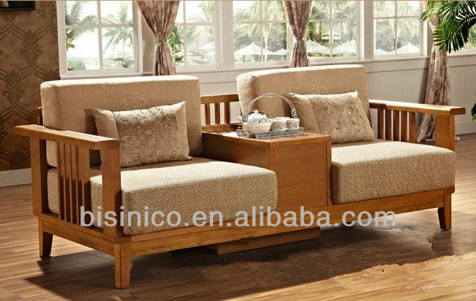 Morden sofá de madera con asiento de amor cojÃn, sofá de madera ... Sofas madera