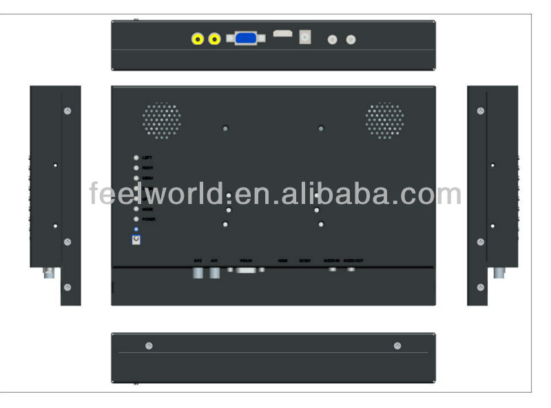 Feelworldオープンフレームモニタlcdディスプレイ10インチでvga auidoビデオhdmi入力広告表示アプリケーション仕入れ・メーカー・工場