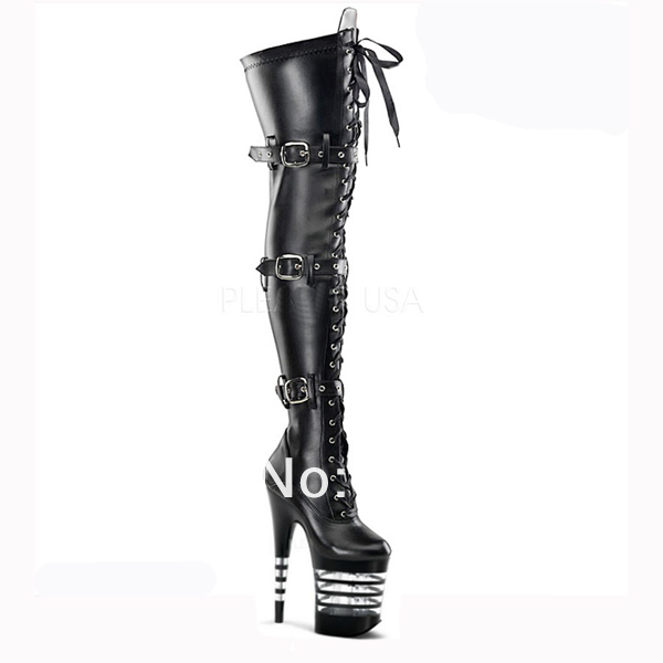 Drop 8 Inch Thigh High Boots Stiletto Heels Platform Over The Knee
