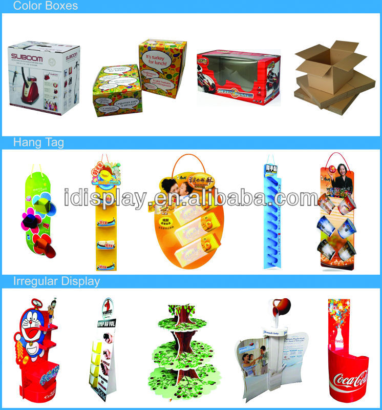 corrugated chocolate display rack for chocolate bar floor cardboard display rack