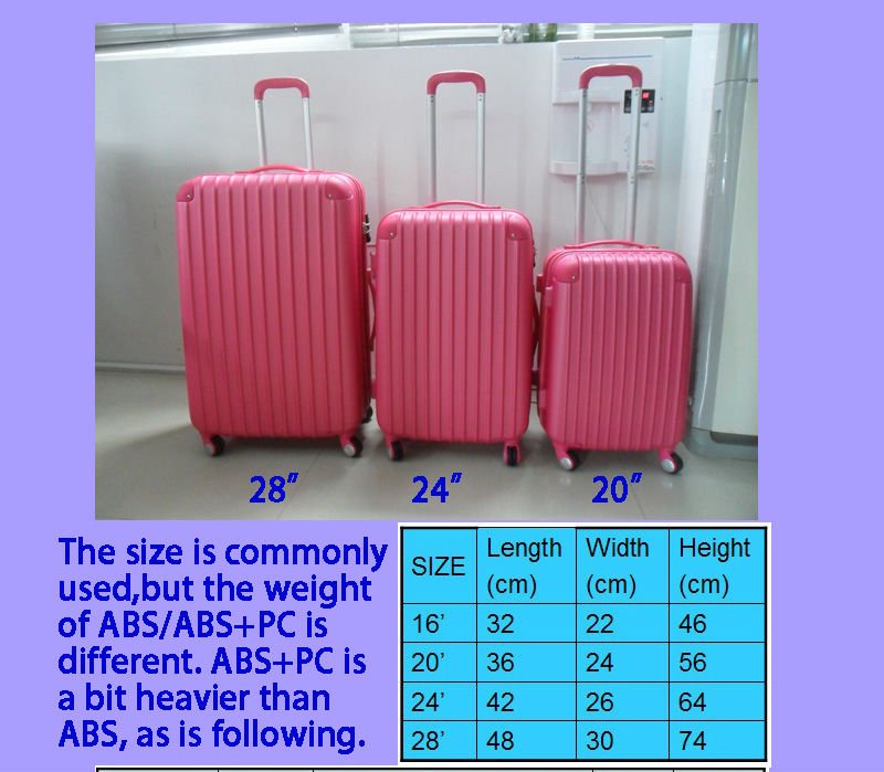 ABS eminent aircraft zipper hard shell wheels one travel suitcase