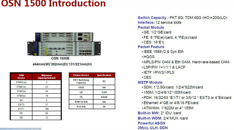 huawei optix osn1500 optical transmission system