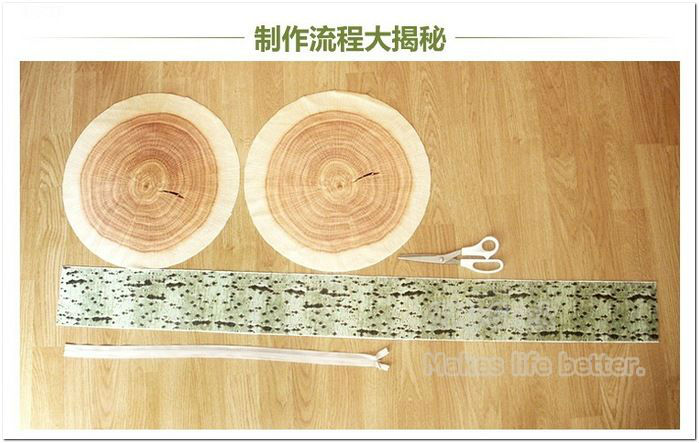 Green Log poplar tree stump Pillow-011-OMG-05