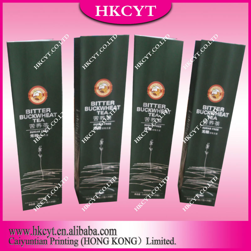 Kraft Paper Stand Up 4 Side Seal Bitter Buchwheat Tea Bags for 140g