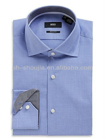 ファッショナブルなメンズシャツ2014年最新スタイルのスタイリッシュスリムフィット綿無地の快適なメンズオフィスのシャツ問屋・仕入れ・卸・卸売り