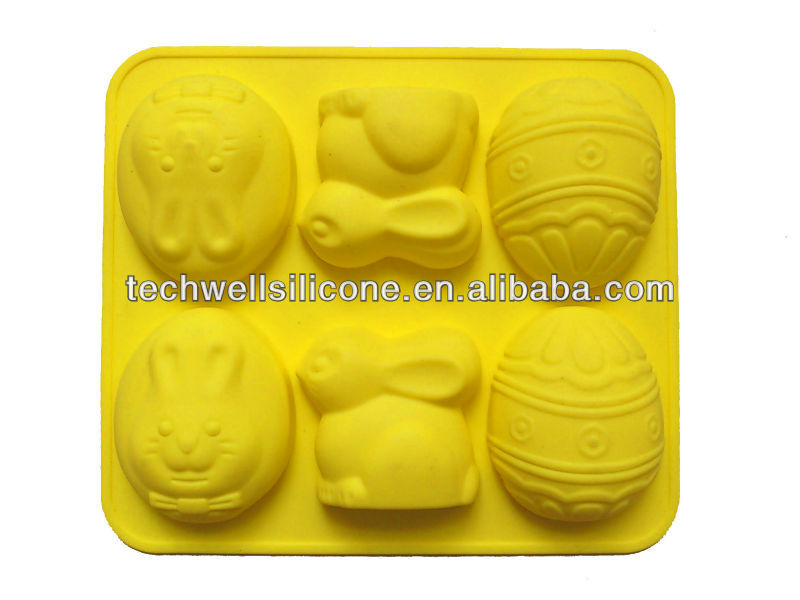 rabbit and egg shape silicone chocolate models