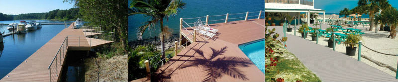 WPC outdoor solid and hollow wood plastic composite flooring with waterproof decking