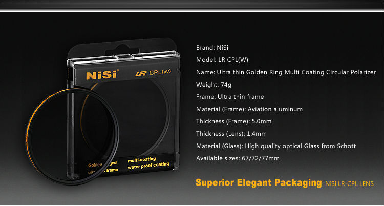 NISI LR CPL camera filter waterproof camera lens filter CPL filter