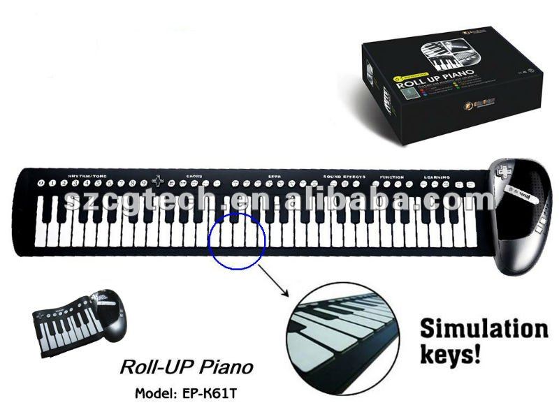 ベストセラー!! ロールアップピアノ、 シリコーンピアノ、 柔軟なピアノ、 61鍵、 楽器、 教育玩具仕入れ・メーカー・工場