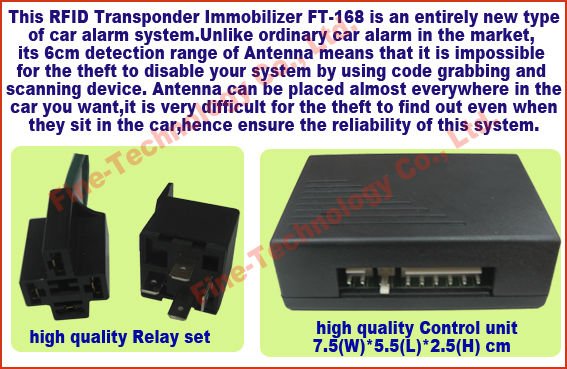 brand new 12V conceal installation ignition relay cut off RFID transponder immobilizer car alarm system FT 168