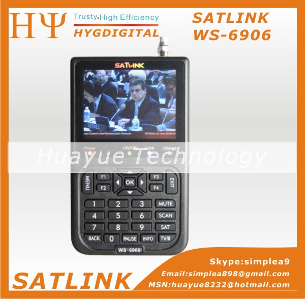 Hot Selling Satlink WS-6908 DVB-S FTA Digital Satellite Finder Meter WS6908