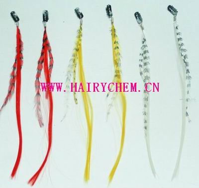 2011熱い販売のファッショングリズリーオンドリの羽のヘアエクステンションクリップ、 ペイパル 問屋・仕入れ・卸・卸売り