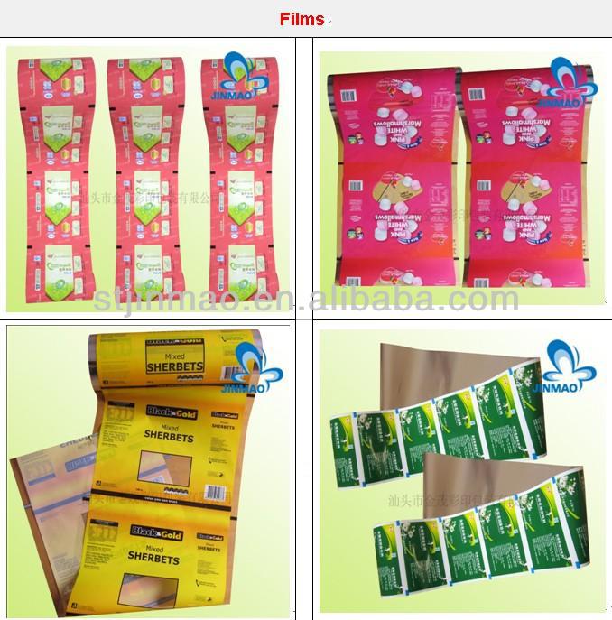 Custom printed composite plastic roll film