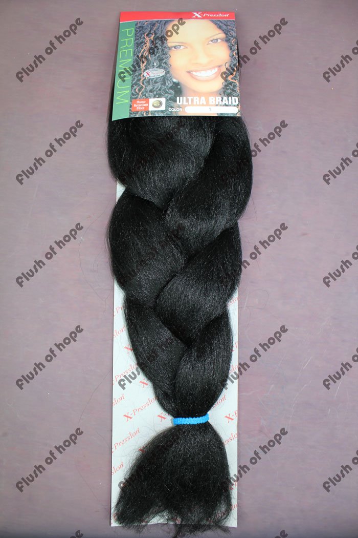 Free Shipping X-pression ULTRA BRAID High Temperature Fiber Synthetic Hair Extension Braid Fringe Hair Braid 52inch 120gram