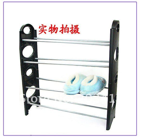 Wholesale retail adjustable four layers shoe rack Stackable Folding shoe shelf Shoe Storage Rack space saver