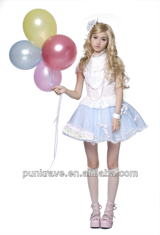 かわいいly-010pyonpyonロリータ格子縞のt- シャツショートスリーブ付きと卸売価格問屋・仕入れ・卸・卸売り