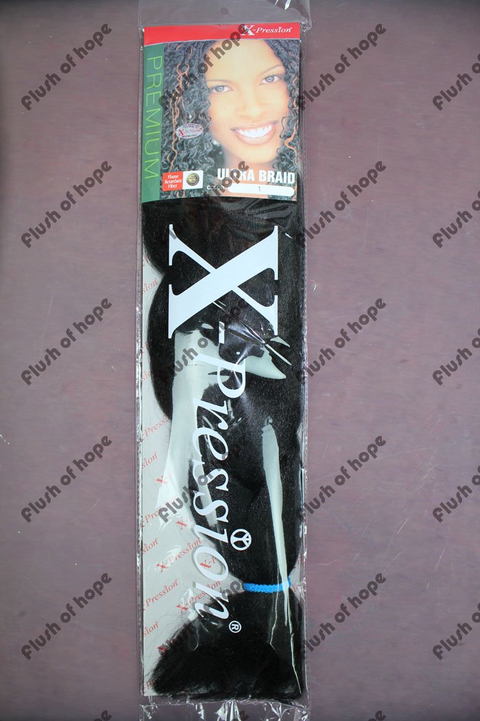Free Shipping X-pression ULTRA BRAID High Temperature Fiber Synthetic Hair Extension Braid Fringe Hair Braid 52inch 120gram