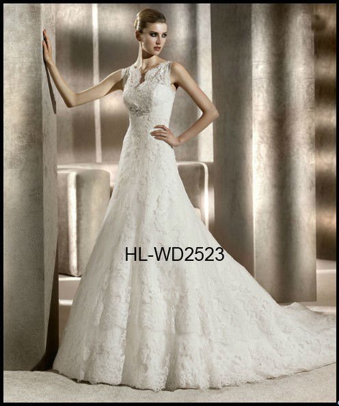 Empire Aline Full Lace Luxury Wedding Dress Wedding Gown Bridal Gown
