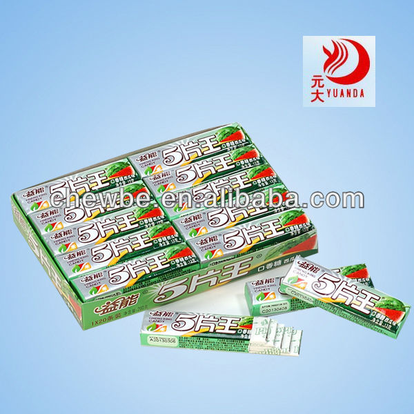 watermelon flavor 5 sticks chewing gum