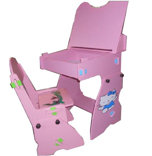 Pink Desk And Chair Set With Letters And Multiplication
