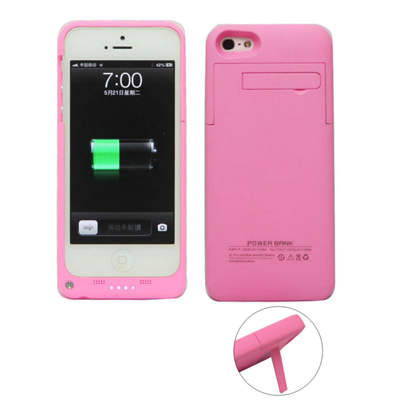 カラフルな2200mahの外部充電式パワーバンク5iphone用バッテリーケース問屋・仕入れ・卸・卸売り
